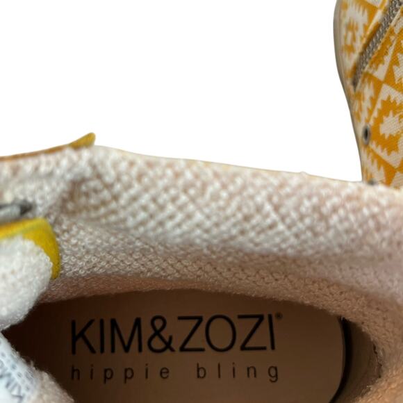 Kim & Zozi Hippie Bling High Top Sneakers Size 10 Yellow - Picture 6 of 12